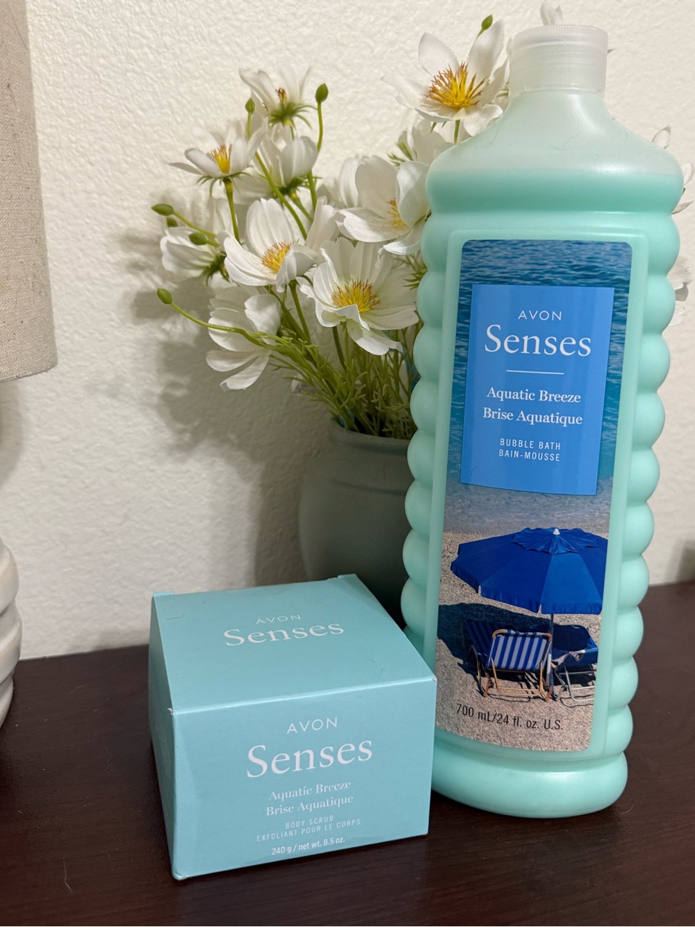 Body Scrub and Bubble Bath Senses Aquatic Breeze  AVON NEW
